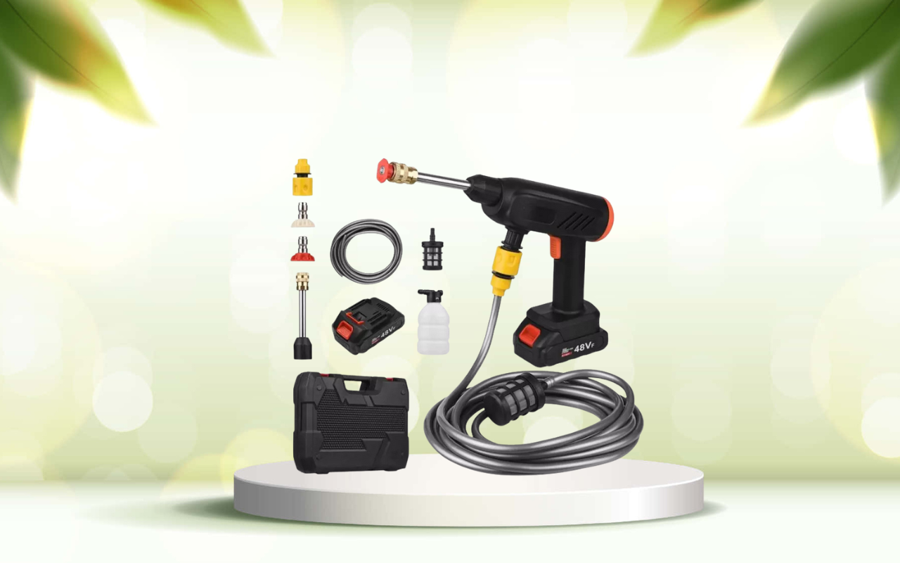 Scopri la pistola idropulitrice elettrica portatile: pulisci ovunque senza limiti